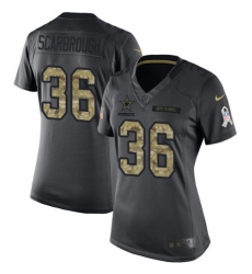 Women's Nike Dallas Cowboys #36 Bo Scarbrough Limited Black 2016 Salute to Service NFL Jersey