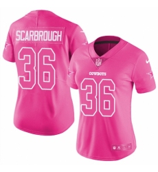 Women's Nike Dallas Cowboys #36 Bo Scarbrough Limited Pink Rush Fashion NFL Jersey