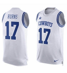 Men's Nike Dallas Cowboys #17 Allen Hurns Limited White Player Name & Number Tank Top NFL Jersey