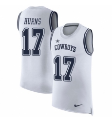 Men's Nike Dallas Cowboys #17 Allen Hurns White Rush Player Name & Number Tank Top NFL Jersey