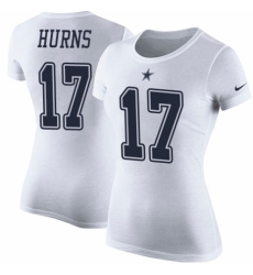 NFL Women's Nike Dallas Cowboys #17 Allen Hurns White Rush Pride Name & Number T-Shirt