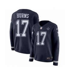 Women's Nike Dallas Cowboys #17 Allen Hurns Limited Navy Blue Therma Long Sleeve NFL Jersey