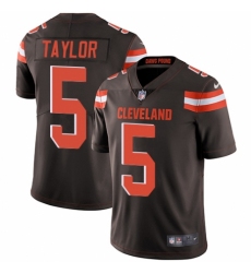 Men's Nike Cleveland Browns #5 Tyrod Taylor Brown Team Color Vapor Untouchable Limited Player NFL Jersey