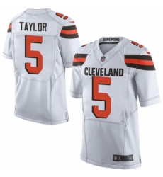 Men's Nike Cleveland Browns #5 Tyrod Taylor Elite White NFL Jersey