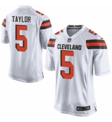 Men's Nike Cleveland Browns #5 Tyrod Taylor Game White NFL Jersey