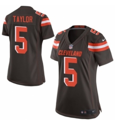 Women's Nike Cleveland Browns #5 Tyrod Taylor Game Brown Team Color NFL Jersey