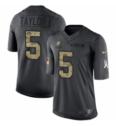 Youth Nike Cleveland Browns #5 Tyrod Taylor Limited Black 2016 Salute to Service NFL Jersey