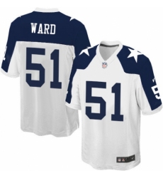 Men's Nike Dallas Cowboys #51 Jihad Ward Game White Throwback Alternate NFL Jersey