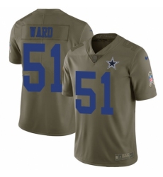 Men's Nike Dallas Cowboys #51 Jihad Ward Limited Olive 2017 Salute to Service NFL Jersey