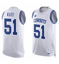 Men's Nike Dallas Cowboys #51 Jihad Ward Limited White Player Name & Number Tank Top NFL Jersey