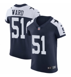 Men's Nike Dallas Cowboys #51 Jihad Ward Navy Blue Alternate Vapor Untouchable Elite Player NFL Jersey