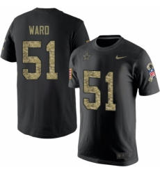 NFL Men's Nike Dallas Cowboys #51 Jihad Ward Black Camo Salute to Service T-Shirt
