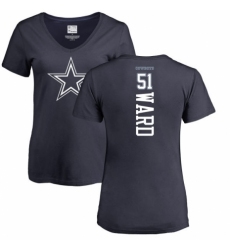 NFL Women's Nike Dallas Cowboys #51 Jihad Ward Navy Blue Backer T-Shirt
