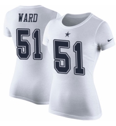 NFL Women's Nike Dallas Cowboys #51 Jihad Ward White Rush Pride Name & Number T-Shirt