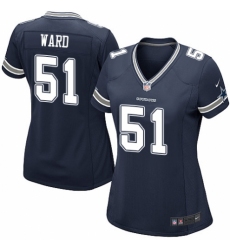 Women's Nike Dallas Cowboys #51 Jihad Ward Game Navy Blue Team Color NFL Jersey