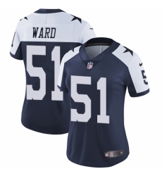Women's Nike Dallas Cowboys #51 Jihad Ward Navy Blue Throwback Alternate Vapor Untouchable Elite Player NFL Jersey