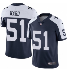 Women's Nike Dallas Cowboys #51 Jihad Ward Navy Blue Throwback Alternate Vapor Untouchable Limited Player NFL Jersey