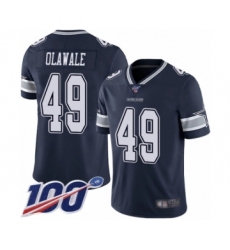 Men's Dallas Cowboys #49 Jamize Olawale Navy Blue Team Color Vapor Untouchable Limited Player 100th Season Football Jersey