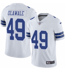 Men's Nike Dallas Cowboys #49 Jamize Olawale Elite White Throwback Alternate NFL Jersey