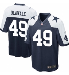 Men's Nike Dallas Cowboys #49 Jamize Olawale Game Navy Blue Throwback Alternate NFL Jersey