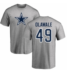 NFL Nike Dallas Cowboys #49 Jamize Olawale Ash Name & Number Logo T-Shirt