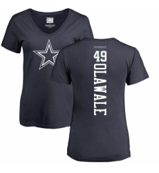 NFL Women's Nike Dallas Cowboys #49 Jamize Olawale Navy Blue Backer T-Shirt