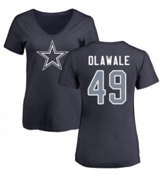NFL Women's Nike Dallas Cowboys #49 Jamize Olawale Navy Blue Name & Number Logo Slim Fit T-Shirt