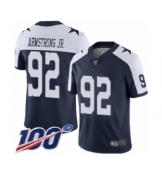 Men's Dallas Cowboys #92 Dorance Armstrong Jr. Navy Blue Throwback Alternate Vapor Untouchable Limited Player 100th Season Football Jersey