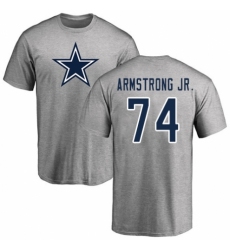 NFL Nike Dallas Cowboys #74 Dorance Armstrong Jr. Ash Name & Number Logo T-Shirt