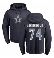 NFL Nike Dallas Cowboys #74 Dorance Armstrong Jr. Navy Blue Name & Number Logo Pullover Hoodie