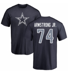 NFL Nike Dallas Cowboys #74 Dorance Armstrong Jr. Navy Blue Name & Number Logo T-Shirt