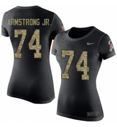 NFL Women's Nike Dallas Cowboys #74 Dorance Armstrong Jr. Black Camo Salute to Service T-Shirt