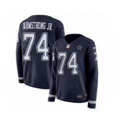 Women's Nike Dallas Cowboys #74 Dorance Armstrong Jr. Limited Navy Blue Therma Long Sleeve NFL Jersey