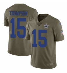 Men's Nike Dallas Cowboys #15 Deonte Thompson Limited Olive 2017 Salute to Service NFL Jersey