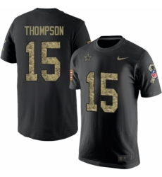 NFL Men's Nike Dallas Cowboys #15 Deonte Thompson Black Camo Salute to Service T-Shirt