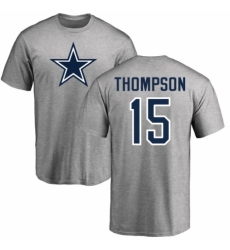 NFL Nike Dallas Cowboys #15 Deonte Thompson Ash Name & Number Logo T-Shirt
