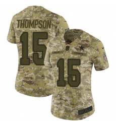 Women's Nike Dallas Cowboys #15 Deonte Thompson Limited Camo 2018 Salute to Service NFL Jersey