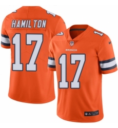 Men's Nike Denver Broncos #17 DaeSean Hamilton Limited Orange Rush Vapor Untouchable NFL Jersey