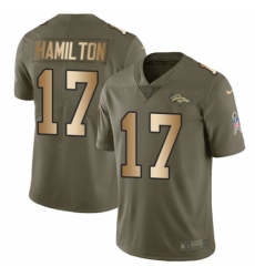 Youth Nike Denver Broncos #17 DaeSean Hamilton Limited Olive/Gold 2017 Salute to Service NFL Jersey