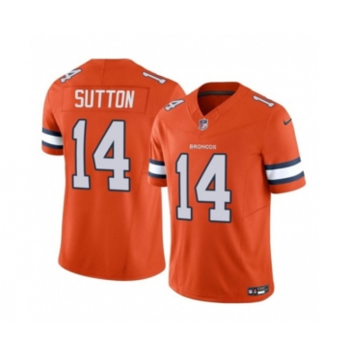 Men's Nike Denver Broncos #14 Courtland Sutton Orange 2023 F.U.S.E. Vapor Untouchable Football Stitched Jersey