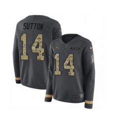 Women's Nike Denver Broncos #14 Courtland Sutton Limited Black Salute to Service Therma Long Sleeve NFL Jersey