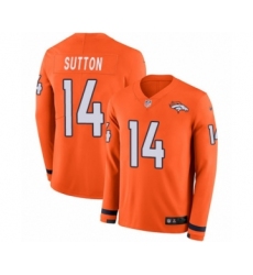 Youth Nike Denver Broncos #14 Courtland Sutton Limited Orange Therma Long Sleeve NFL Jersey