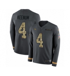 Men's Nike Denver Broncos #4 Case Keenum Limited Black Salute to Service Therma Long Sleeve NFL Jersey