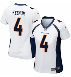 Women's Nike Denver Broncos #4 Case Keenum Game White NFL Jersey