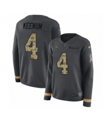Women's Nike Denver Broncos #4 Case Keenum Limited Black Salute to Service Therma Long Sleeve NFL Jersey