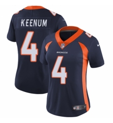 Women's Nike Denver Broncos #4 Case Keenum Navy Blue Alternate Vapor Untouchable Elite Player NFL Jersey
