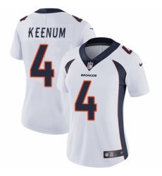 Women's Nike Denver Broncos #4 Case Keenum White Vapor Untouchable Elite Player NFL Jersey