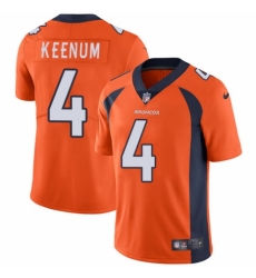 Youth Nike Denver Broncos #4 Case Keenum Orange Team Color Vapor Untouchable Elite Player NFL Jersey