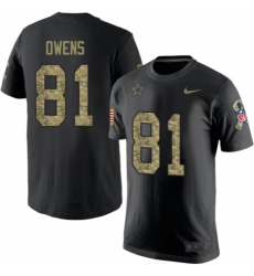 NFL Men's Nike Dallas Cowboys #81 Terrell Owens Black Camo Salute to Service T-Shirt