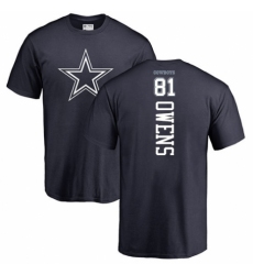NFL Nike Dallas Cowboys #81 Terrell Owens Navy Blue Backer T-Shirt